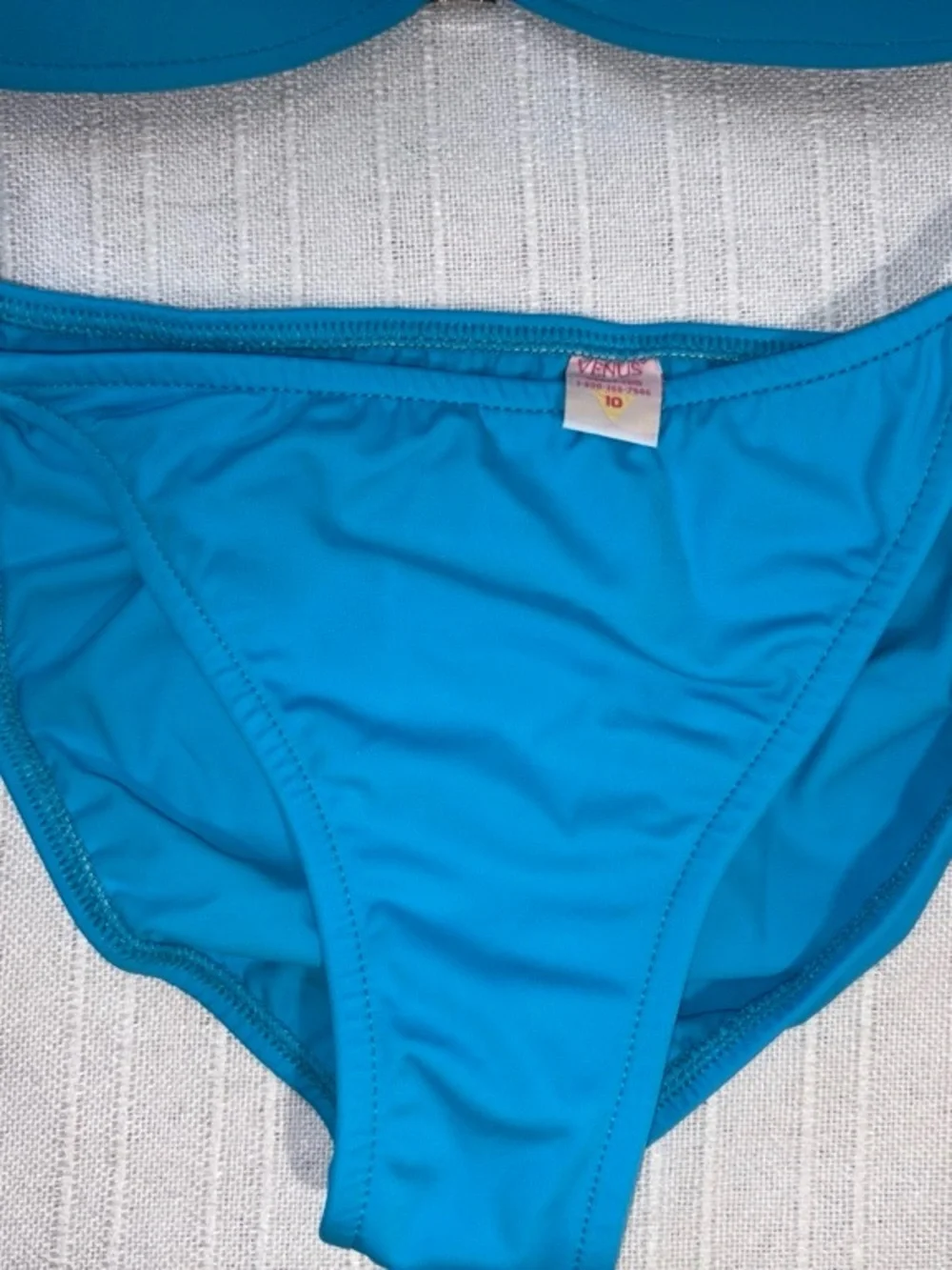 Venus Swim Turquoise Push Up Bikini Set Side Tie Bottom 10 EUC
